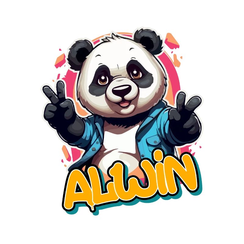 ALWIN - Beau nom de garçon avec Cool Panda