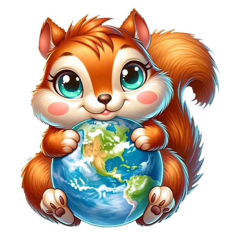 Süßes Eichhörnchen Umweltschutz Erde