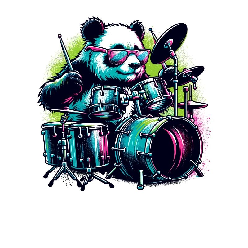 Panda Bear Playing Drums Drum Drummer Drumming
