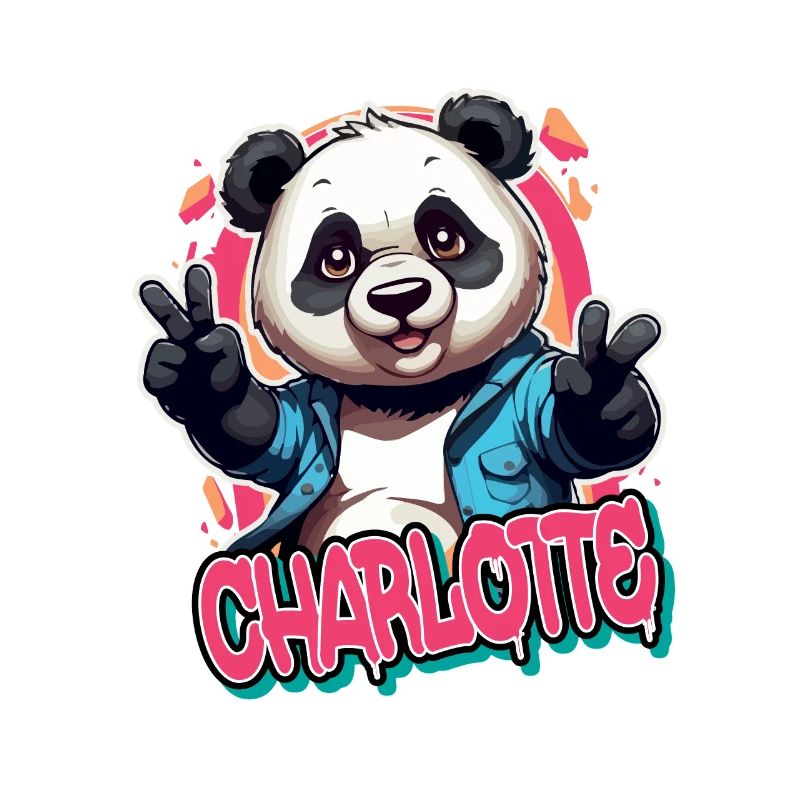 CHARLOTTE - Schöner Mädchen Name mit coolem Panda