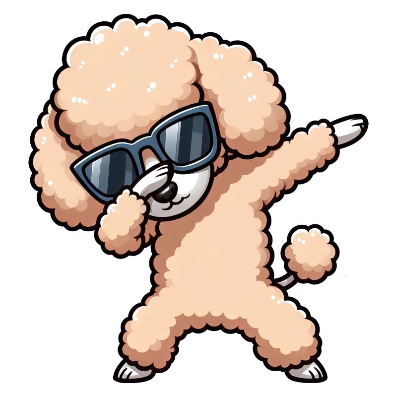 Cool Poodle Dab Pose Funny