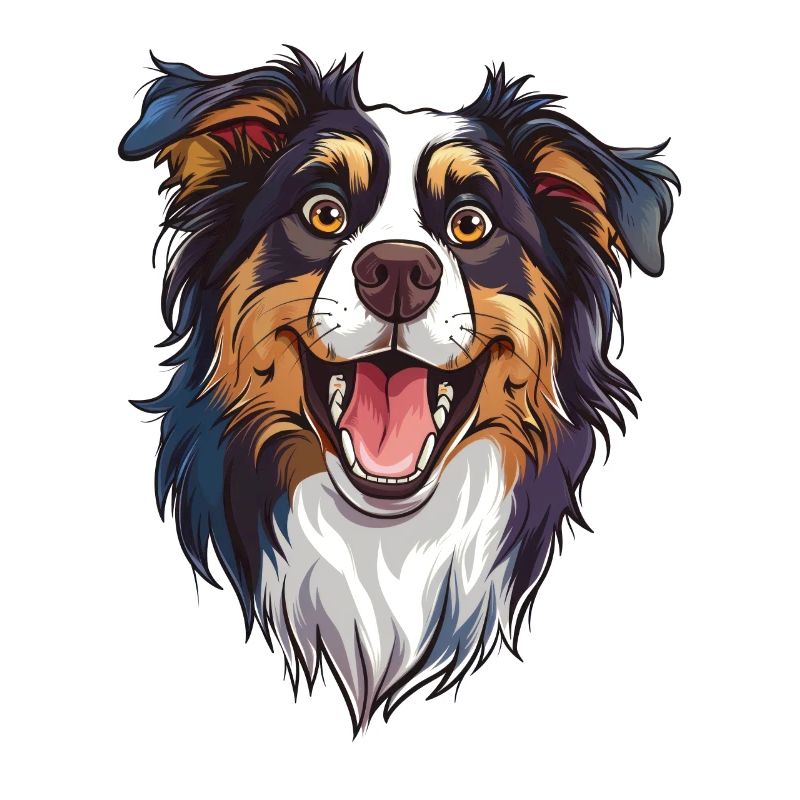 Australian Shepherd | Aussie | Cartoon Artwork
