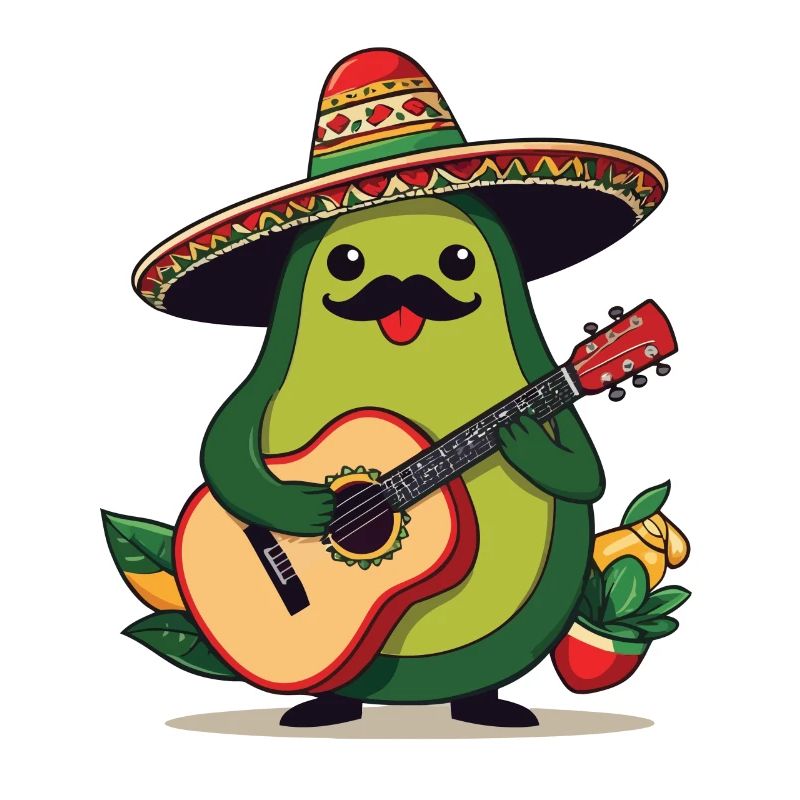 Avocado Mexican Mariachi Guitar Player