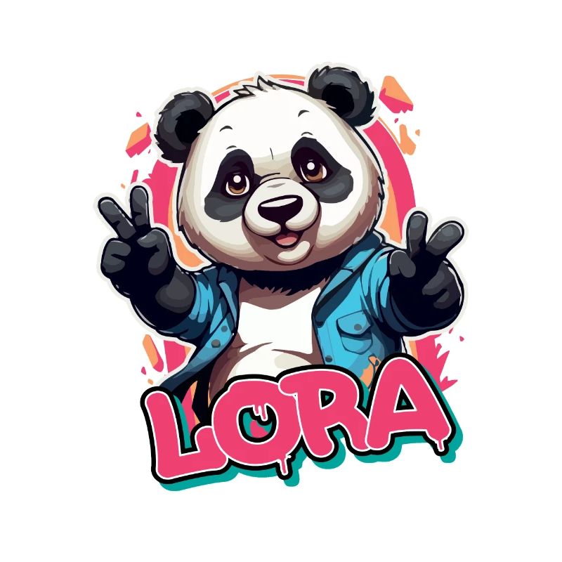 LORA - Schöner Mädchen Name mit coolem Panda