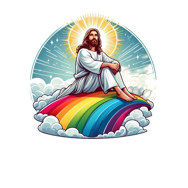 Jesus on rainbow