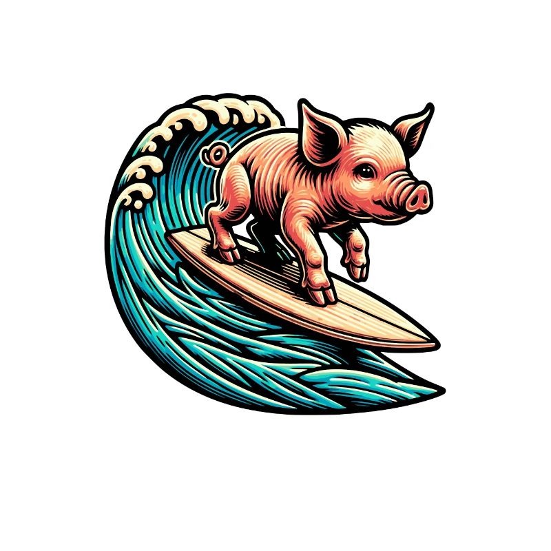 Surfing Pig