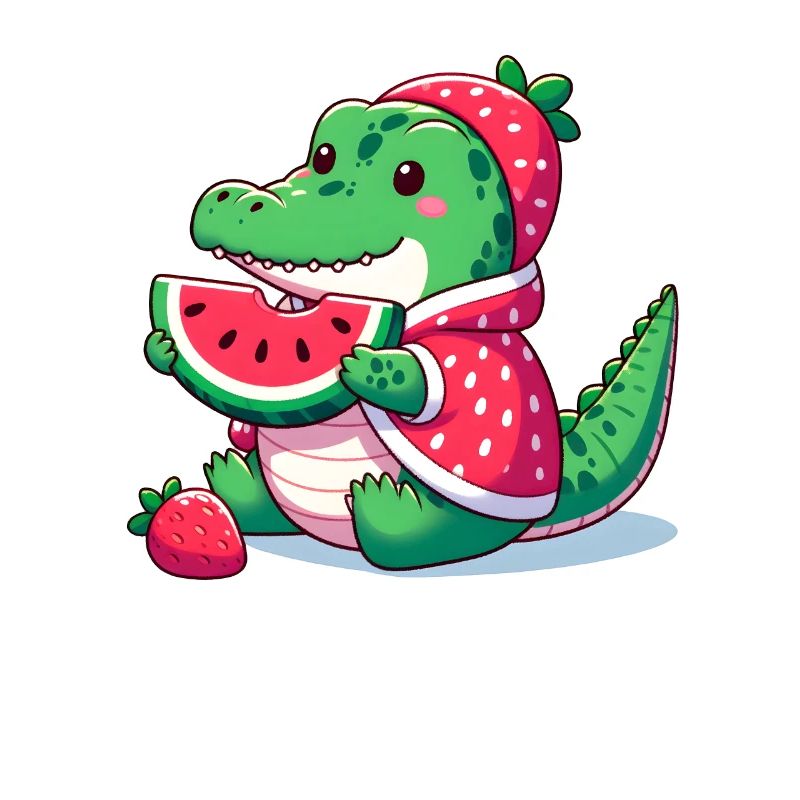 Crocodile en costume de pastèque