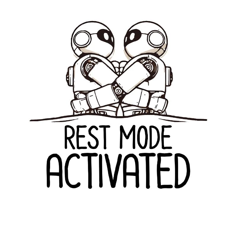 Funny Sleeping Robot Rest Mode