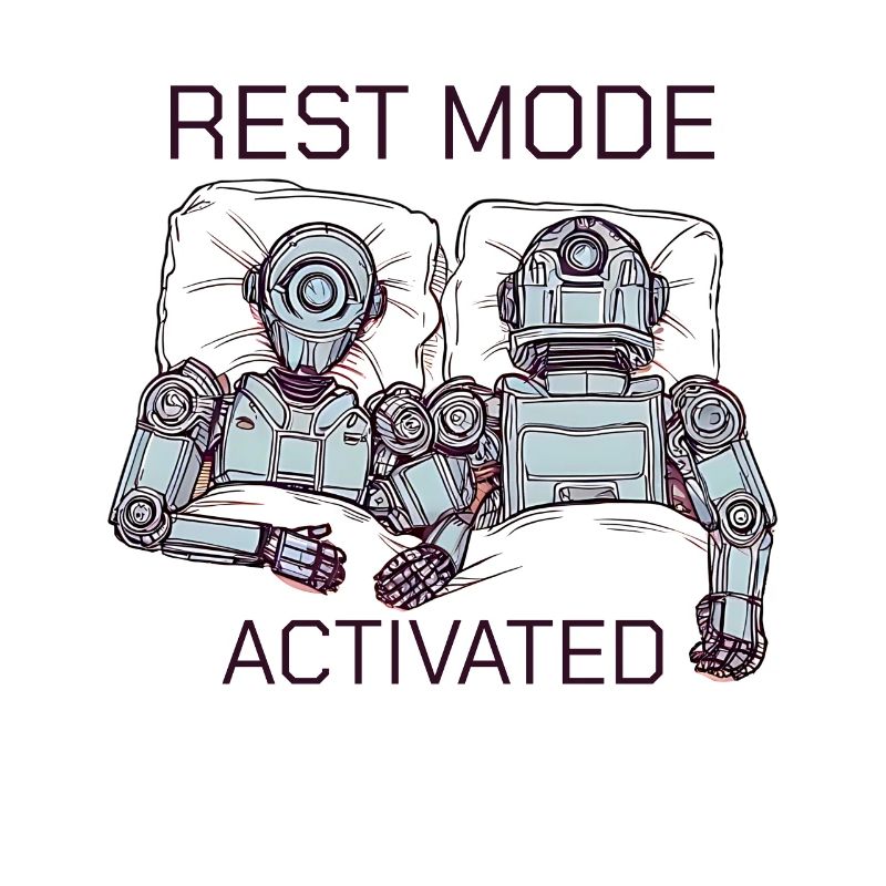 Funny Sleeping Robot Rest Mode