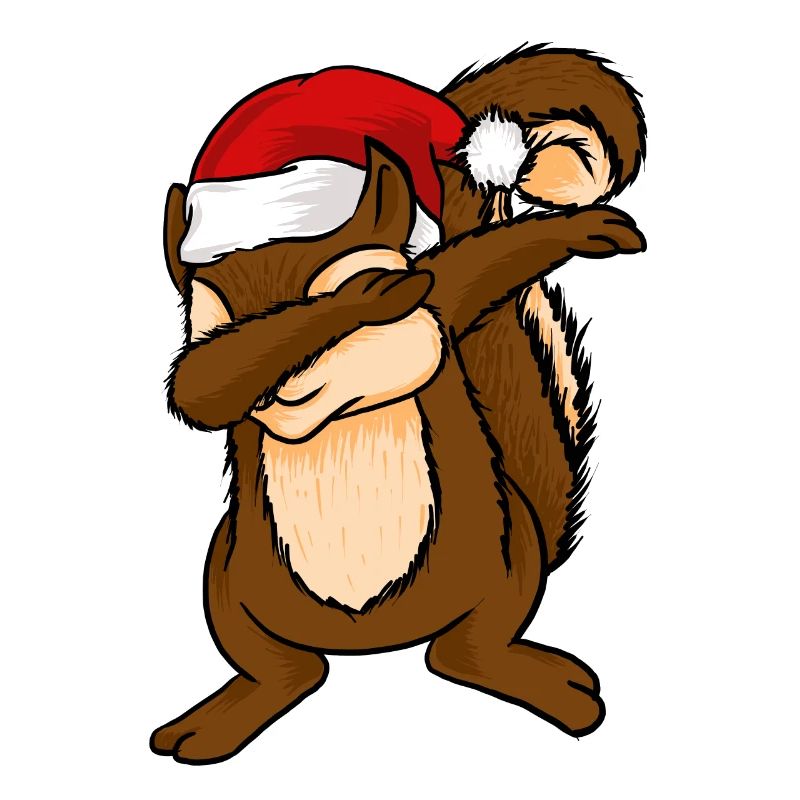 Dabbing Eichhörnchen mit Weihnachtshut Streifenhörnchen Dab