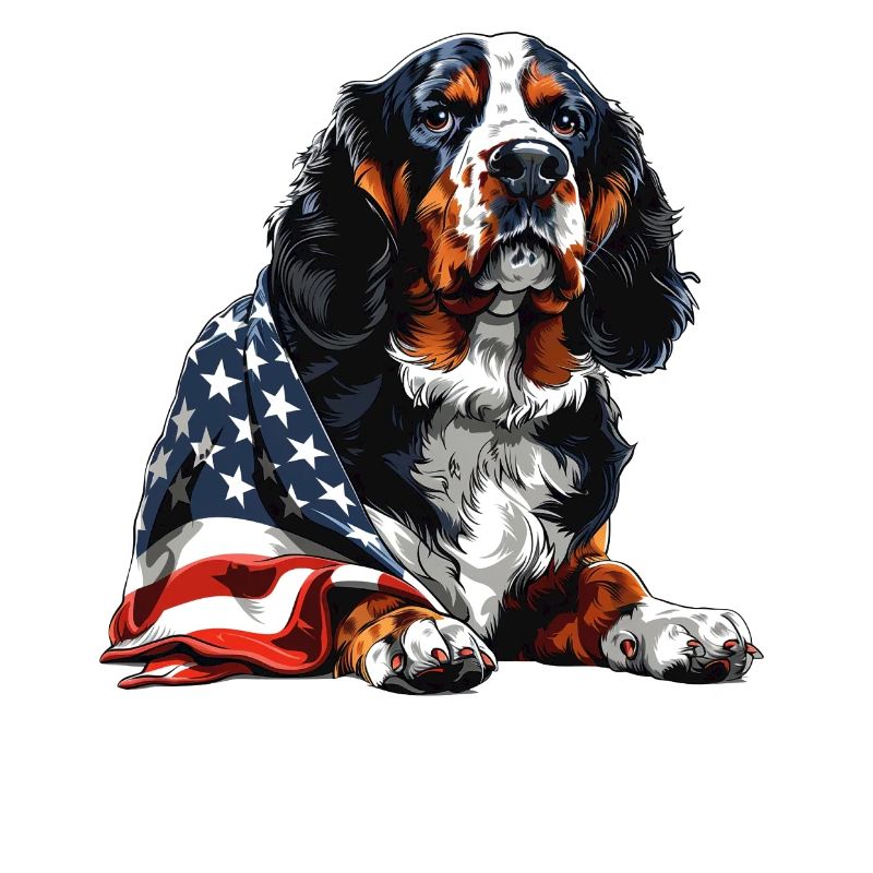 Bouvier bernois 4 juillet Drapeau américain