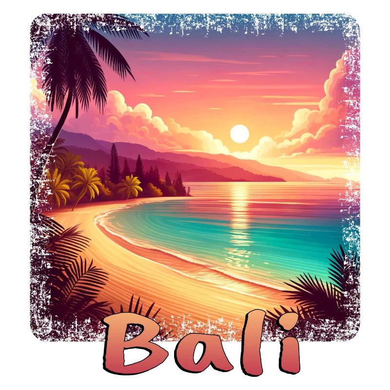 Bali Indonesia Sunset Beach Orange