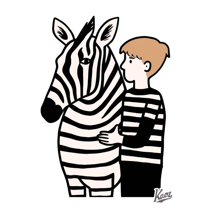 Junge mit Zebra