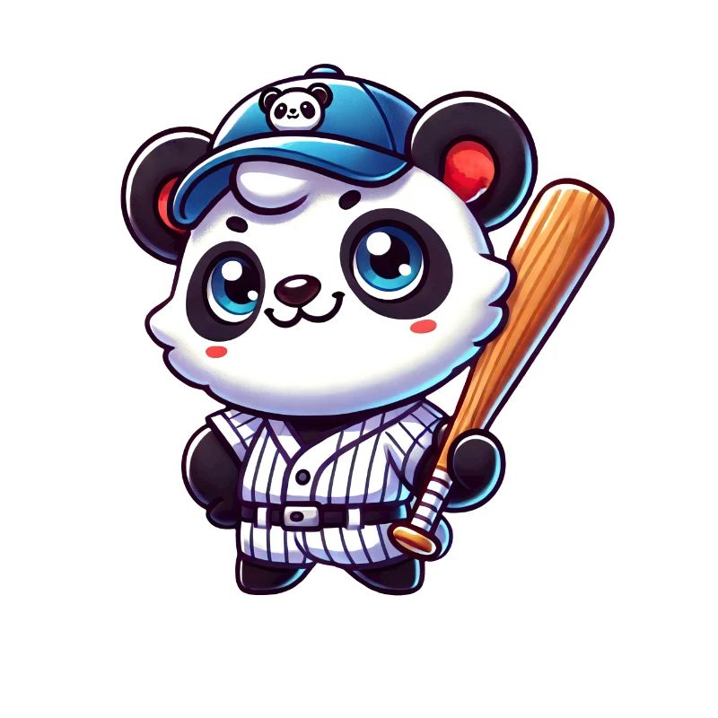 Funny Panda Playing Baseball Panda
