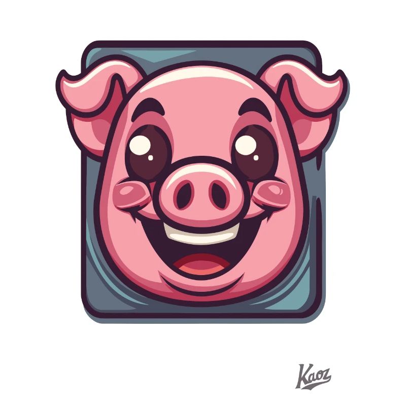 Mignon petit cochon de dessin animé dans le cadre