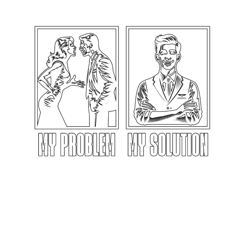 Receptionist My Problem My Solution Pictogram Dad
