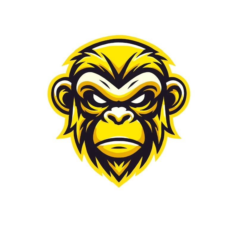 Conception de visage de singe féroce jaune