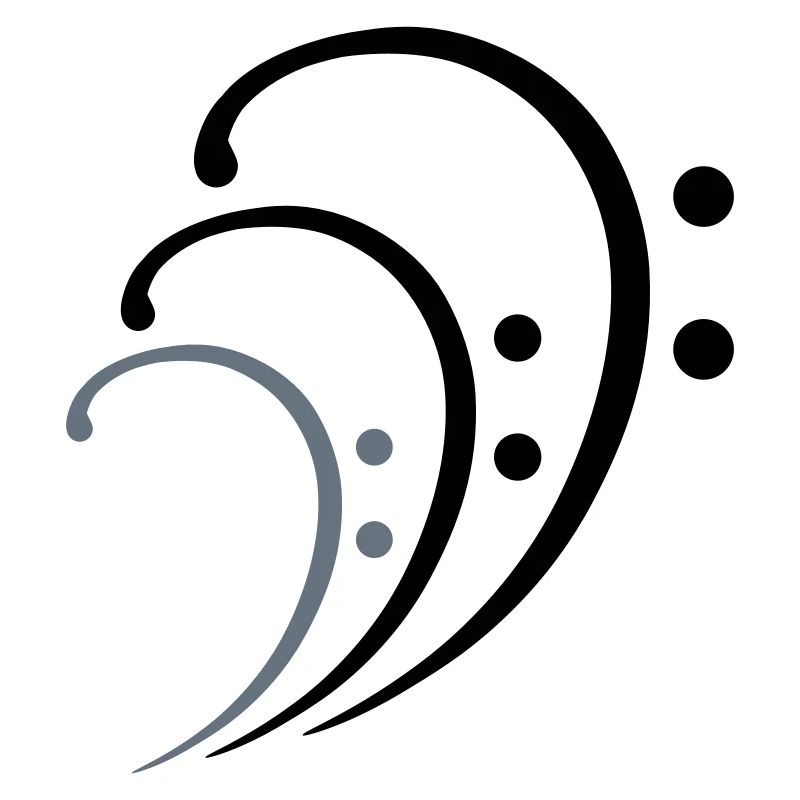 3 Bass Music Clef Three Notes Musical Notes