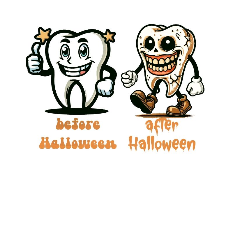Teeth Before Halloween Funny Saying Design