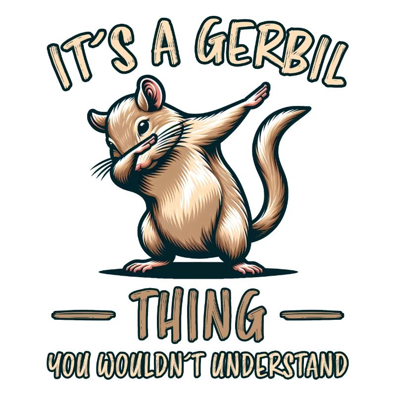 Dabbing Gerbil Saying Racing Rat Gerbil Gift