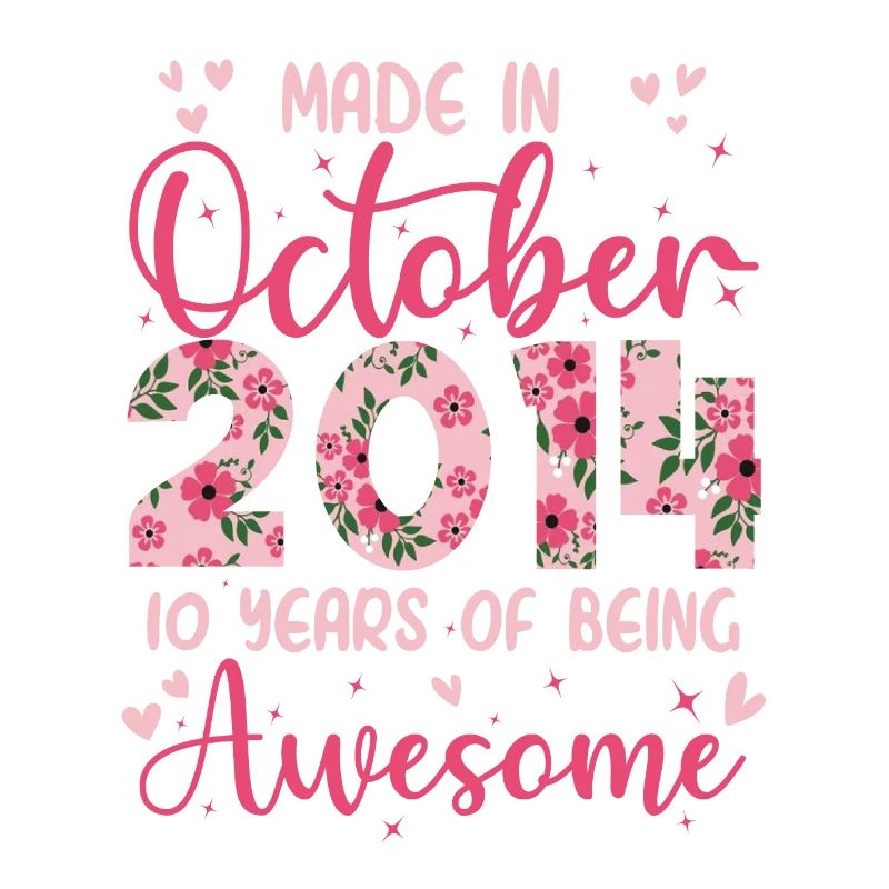 Octobre 2014 Anniversaire 10 Ans Pour filles