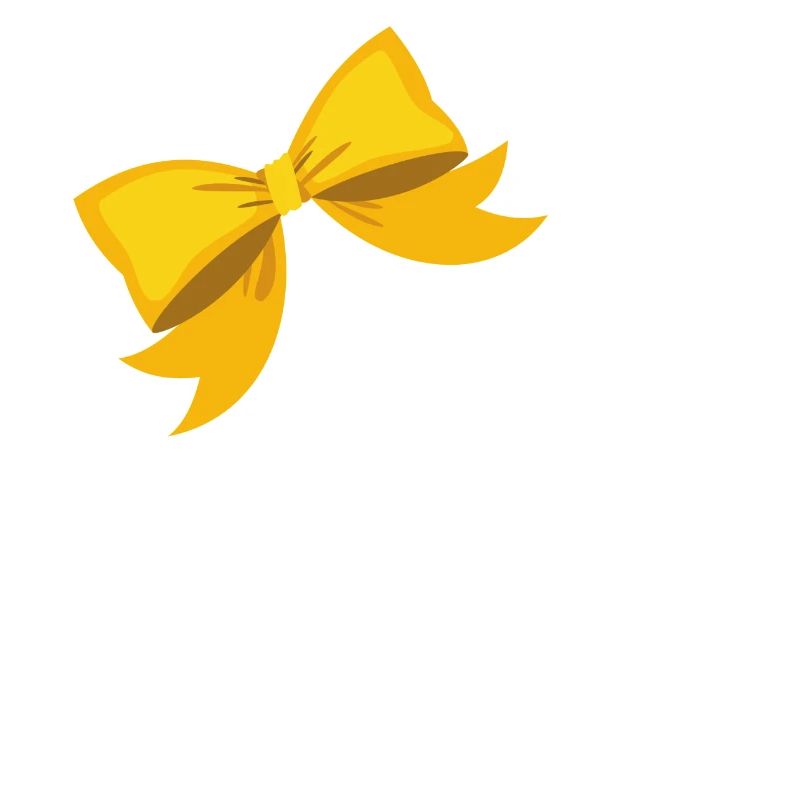 Letter V yellow bow