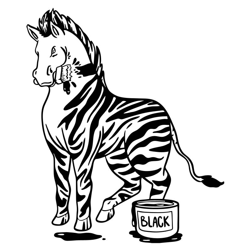 Zebra Schwarze oder Weiße Streifen Lustige Bilder