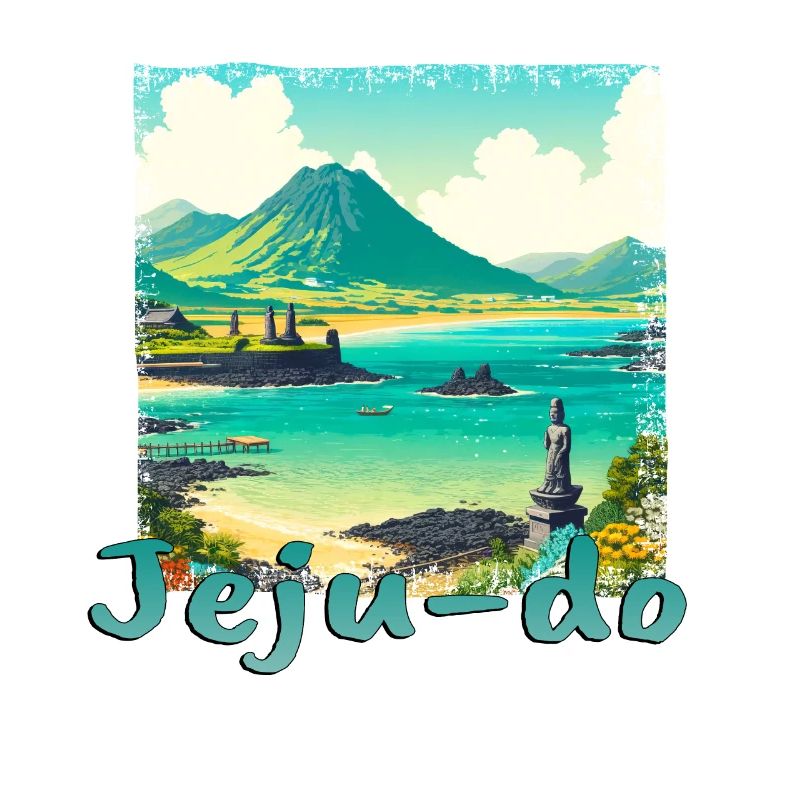 Île de Jeju Corée Vacances d’été Plage Grunge