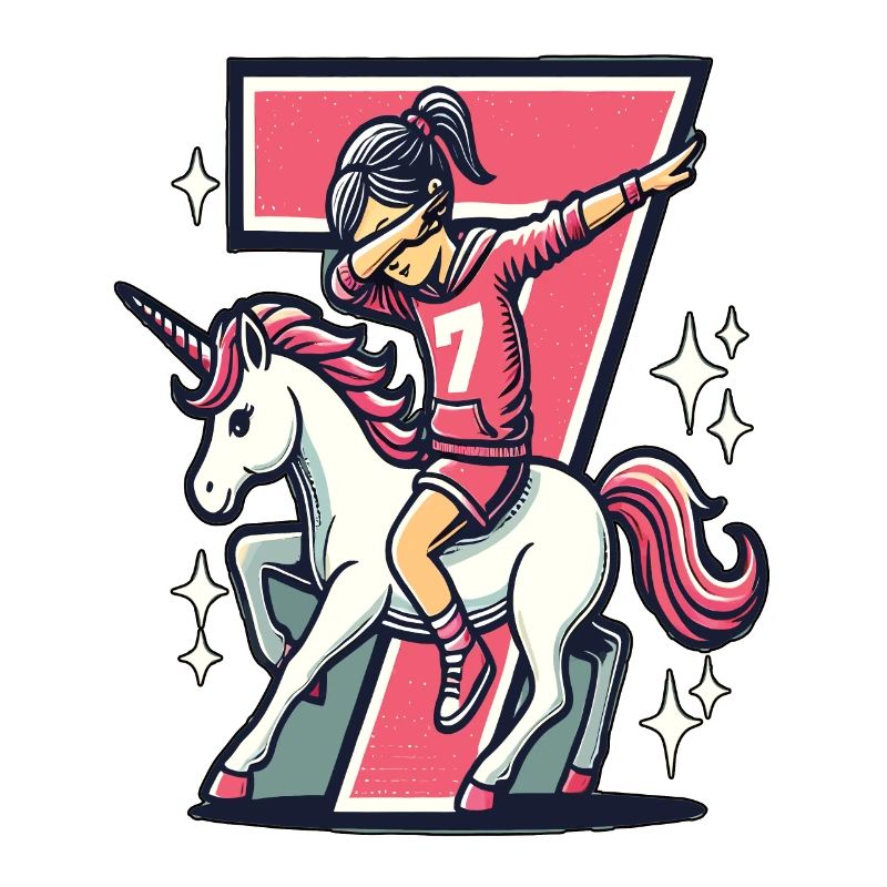Geburtstag 7 Jahre Einhorn Dab