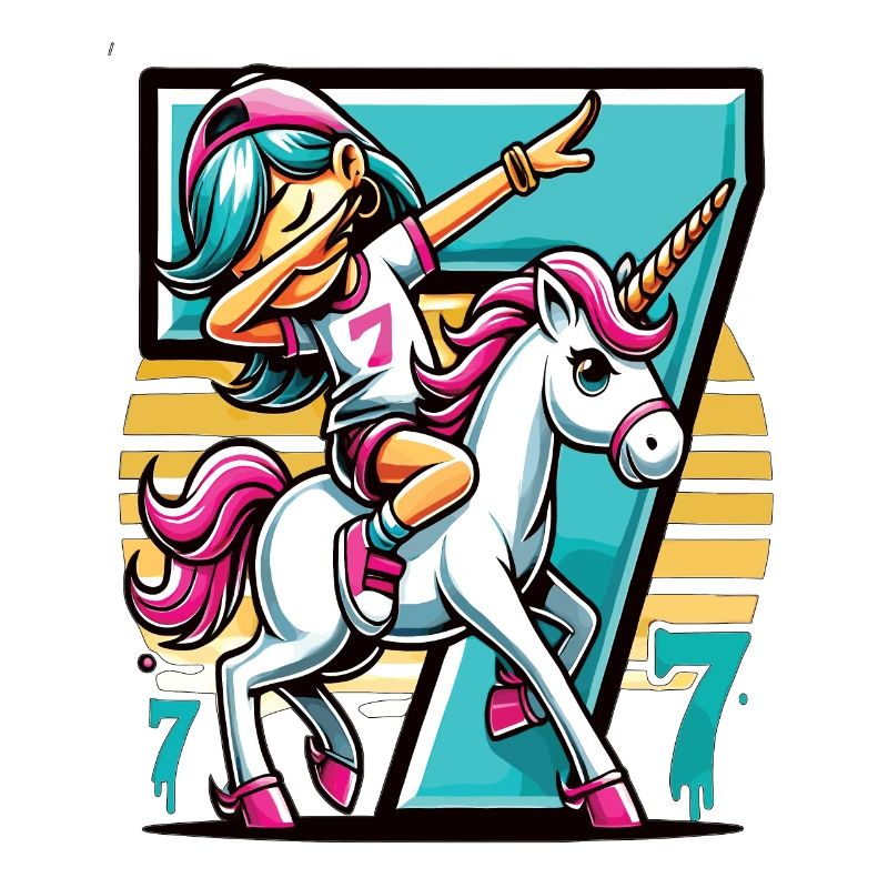 Geburtstag 7 Jahre Einhorn Dab
