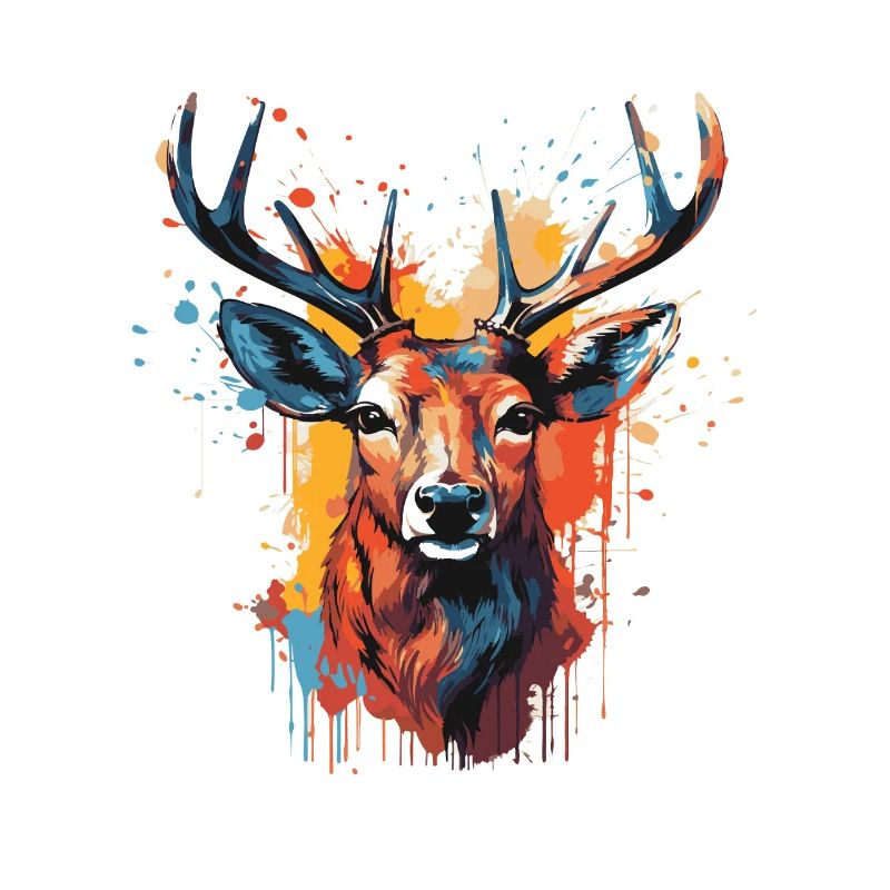 Deer Head Portrait Pop Art