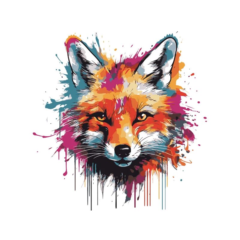Fox Head Portrait Pop Art