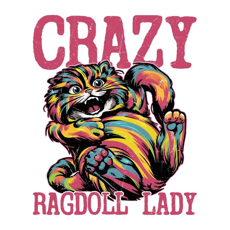 Crazy Ragdoll Lady Mère Chaton Chat