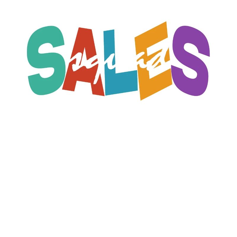 Équipe de vente Typographie colorée Conception Équipe de vente