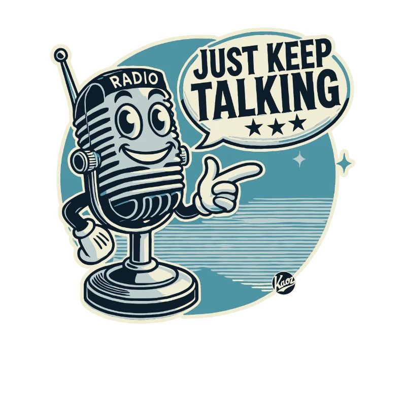Vintage Cartoon Microphone, Just Keep Talking