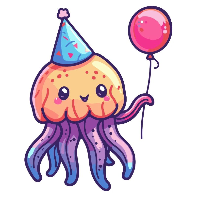 Qualle Geburtstag Comic Niedlich