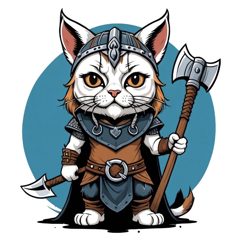 Cat Wikinger Viking Katze Geschenk Süß