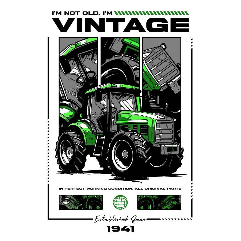 Oldtimer Traktor Bauer Geburtstag Geboren 1941