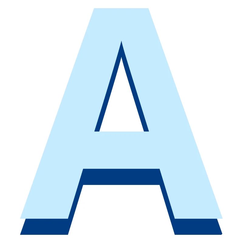 Buchstabe A Blue Pop und Modern