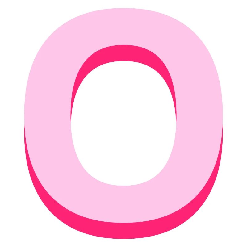Letter O pink pop and modern