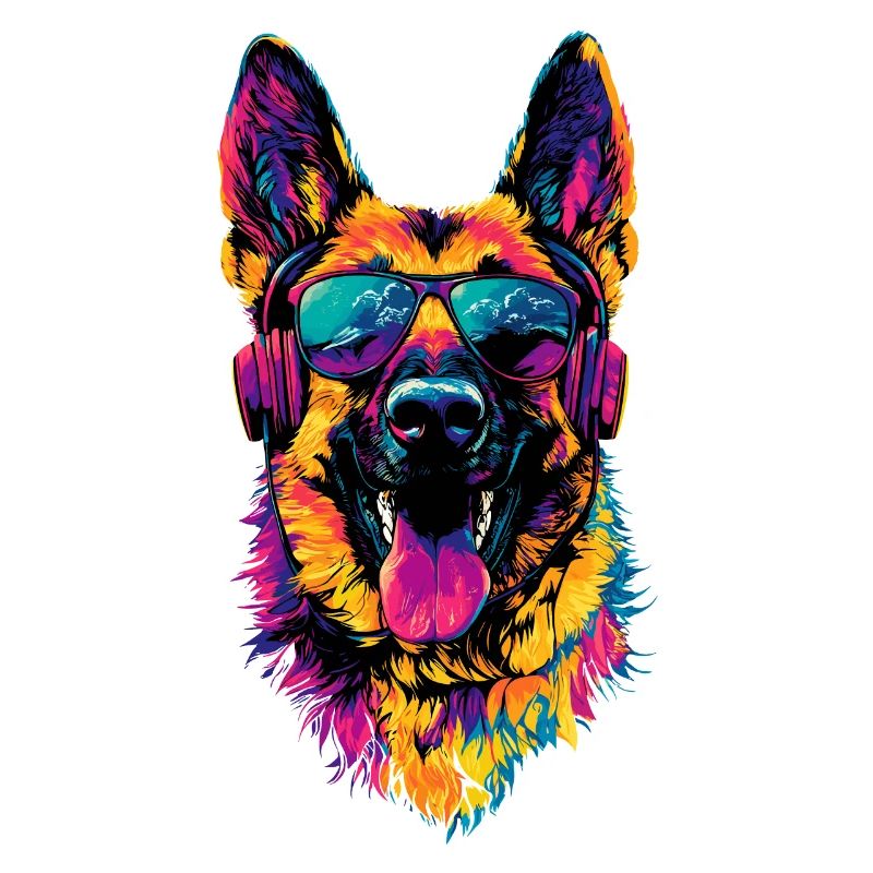 Schäferhund Bunte Farben Pop Art Hund Schäferhunde