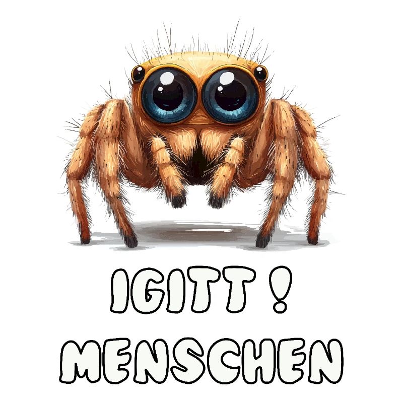 Lustige Spinne mit Spruch