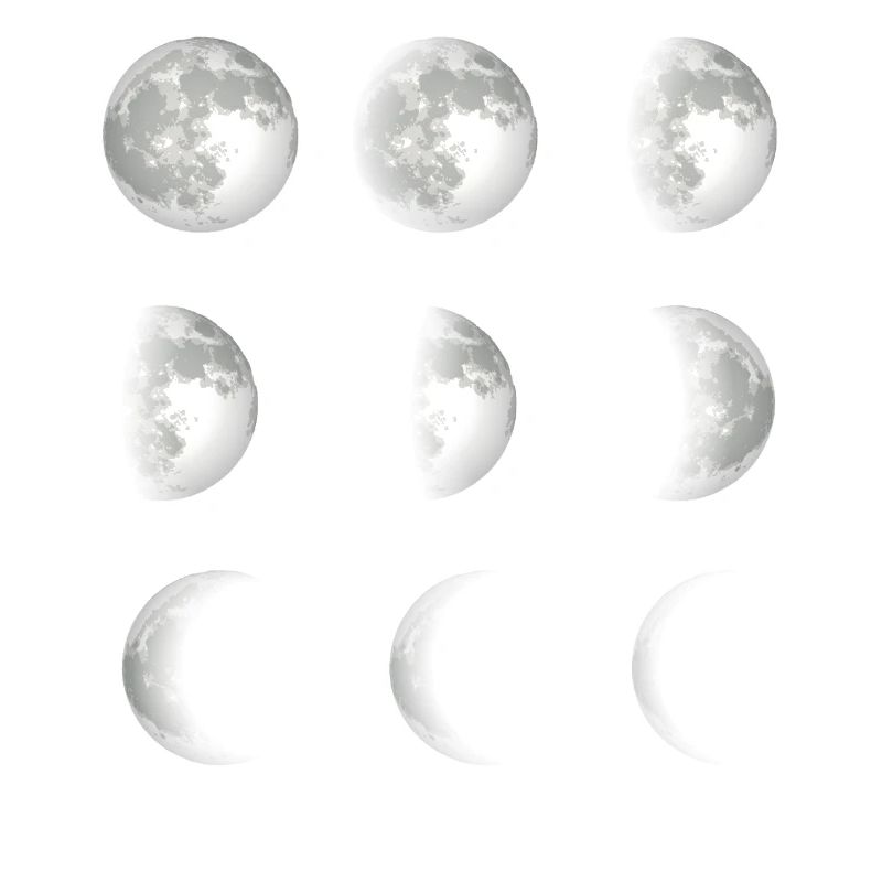 Moon phases space