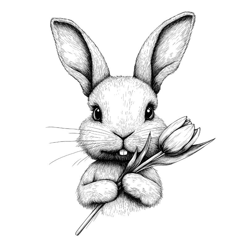 Bunny Flower Bunny Cottagecore Easter Spring