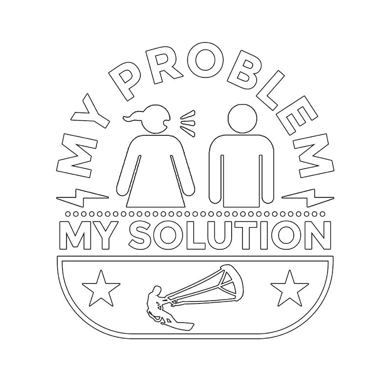 Kiteboarder My Problem My Solution Pictogram Dad