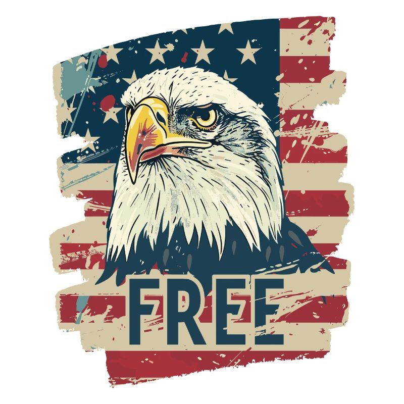 American flag with eagle
