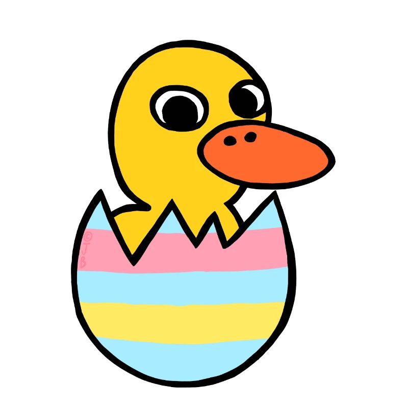 Cute Kawaii Duckling Easter Egg