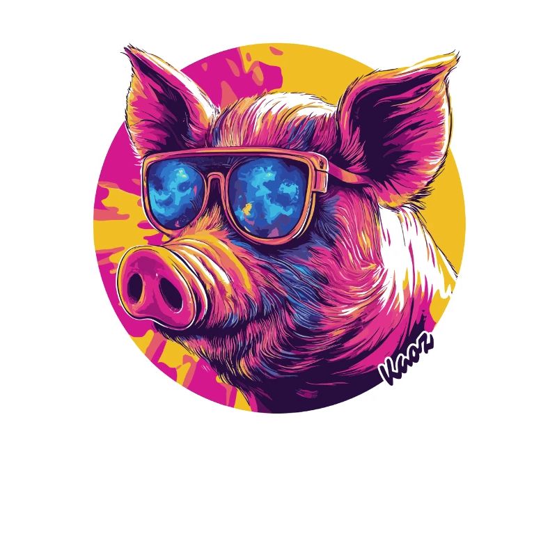 Cochon cool avec lunettes de soleil