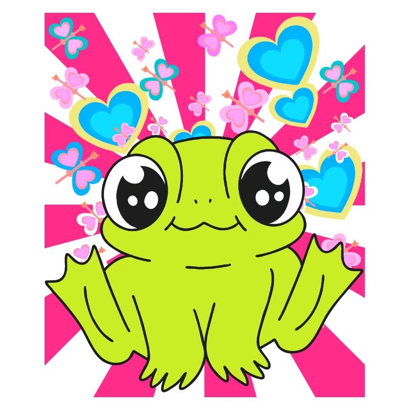 Retro Frog Frogs Kids Child Toad