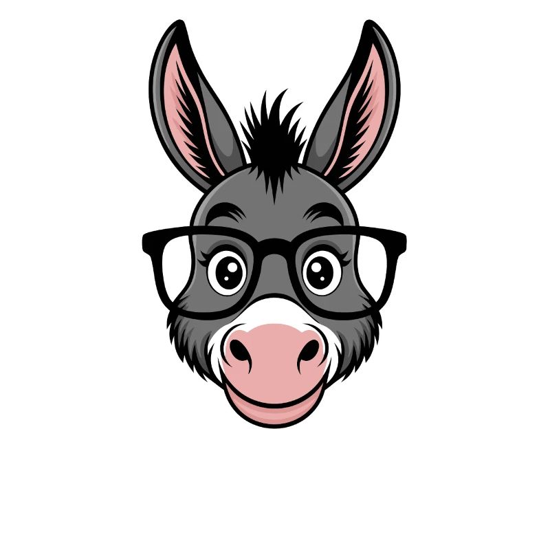 Smart Donkey Funny Witty Clever Intelligence Cute